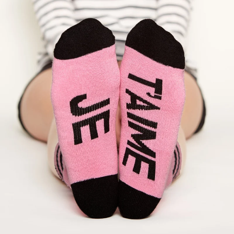 Plush fuzzy socks for comfort-Je T'aime Socks