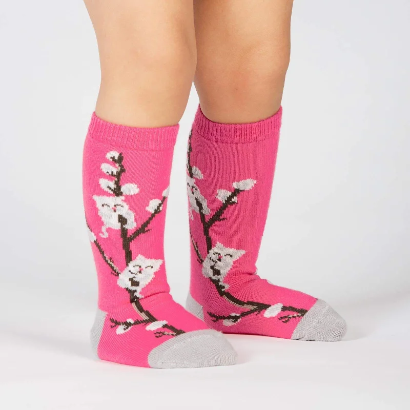 Modern black crew socks for chic-Kitty Willows | Toddler Knee-high