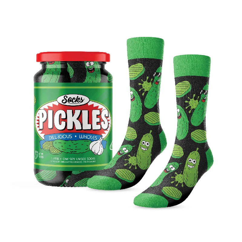 Contemporary ankle crew socks for men-Kosher Dill Pickles Socks