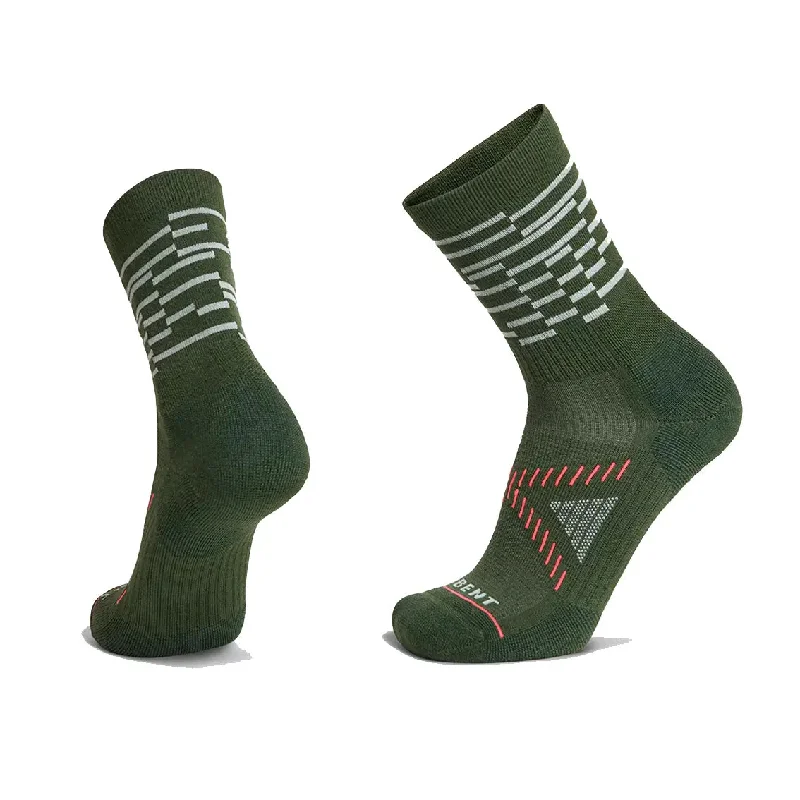 Custom knit socks for special occasion-Le Bent Terra Zero Cushion Trail 3/4 Crew - Kombu Green