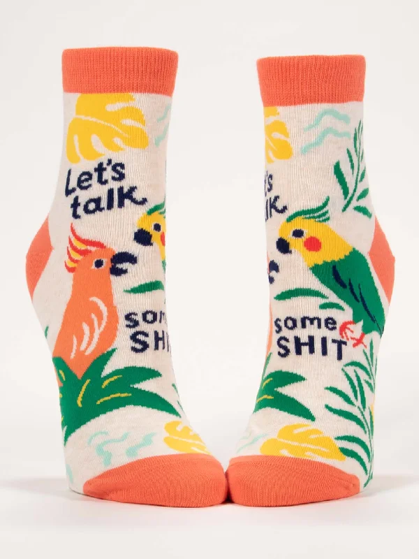 Anti-slip crew socks for exercise-Let's Talk Some Shit W-Ankle Socks