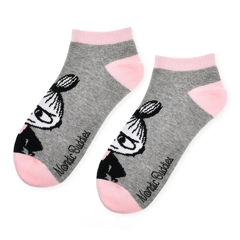 Minimalist gray crew socks for everyday-Little My Pranking Women´s Ankle Socks - Grey