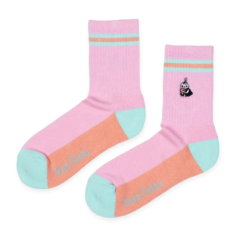 Small wool crew socks for babies-Little My Embroidery Women´s Retrosocks - Pink