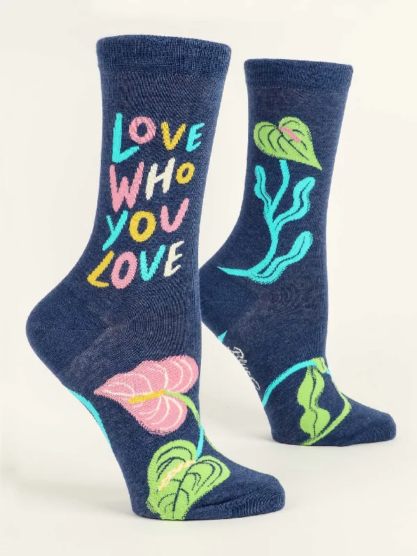 Luxury alpaca crew socks for premium-Love Who You Love W-Crew Socks