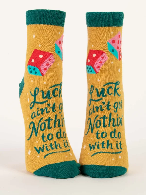 Luxury silk crew socks for luxury-Luck Ain't Got Nothin' To Do With It W-Ankle Socks