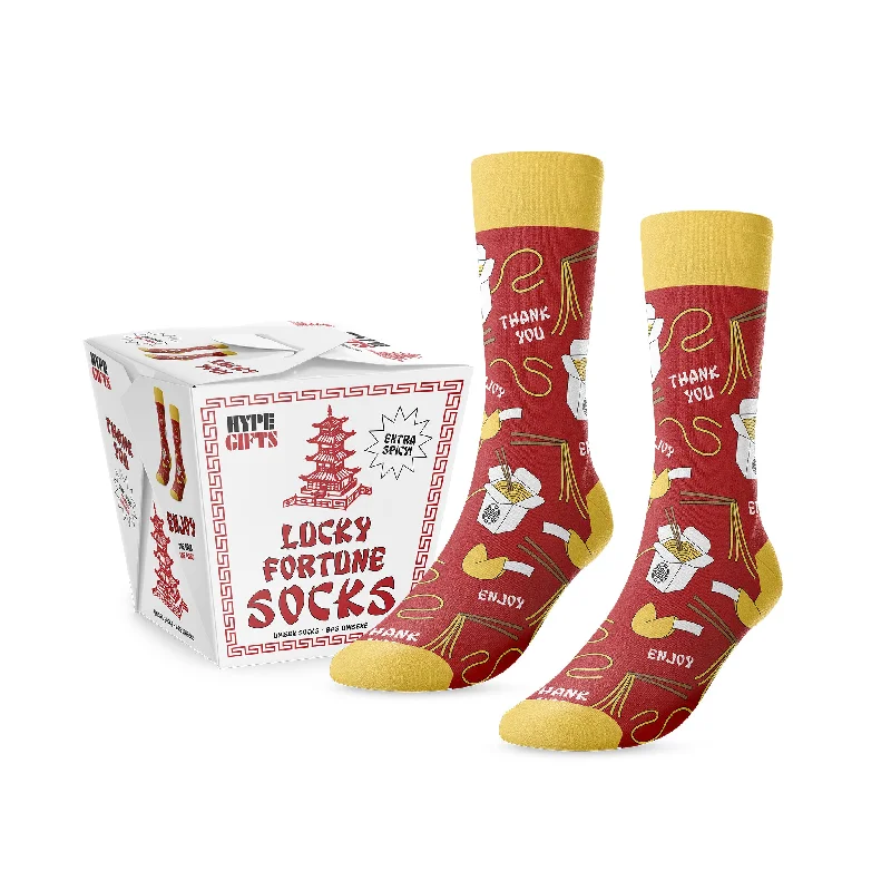 Small wool crew socks for babies-Lucky Fortune Takeout Socks