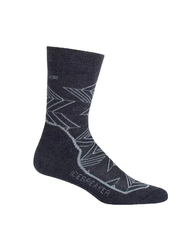 Custom printed ankle socks for events-Men Hike+ Light Crew Intersecting Arrows