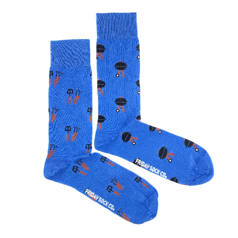 Luxury cashmere crew socks for luxury-Men's BBQ Flipper & BBQ Socks