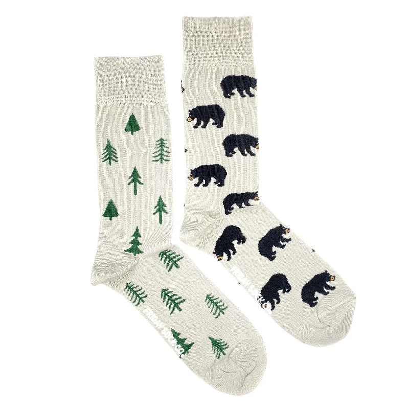 Modern black ankle socks for chic-Men's Bear & Tree Socks