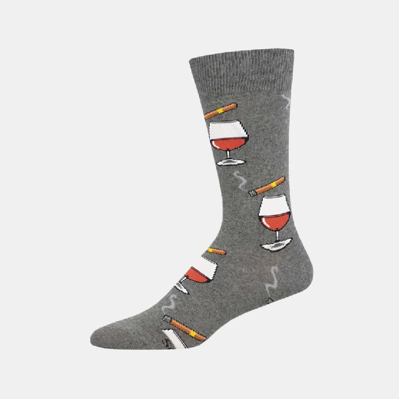 Soft bamboo socks for sensitive skin-Men's Brandy Dandy Socks - Gray Heather