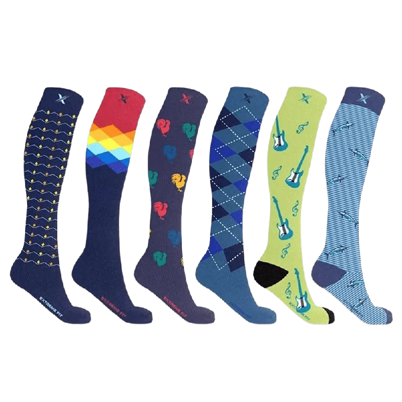 Thin cotton socks for warm weather-Men's Collection Compression Socks (6-Pairs)