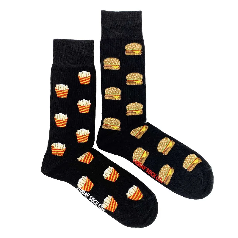 Small striped ankle socks for children-Men's Fries & Burger Socks