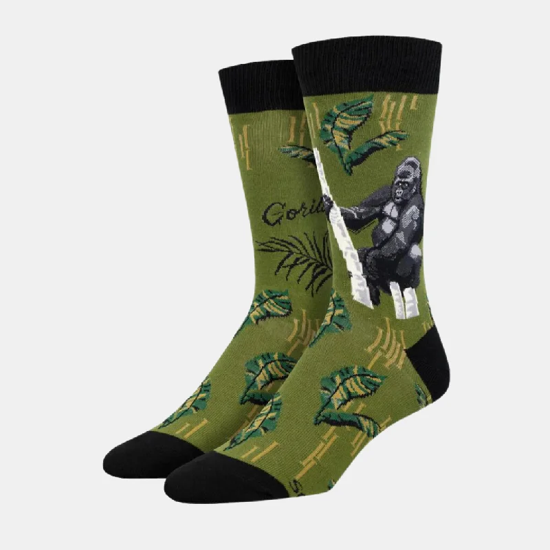 Small ankle socks for toddlers-Men's Gorilla Socks - Green