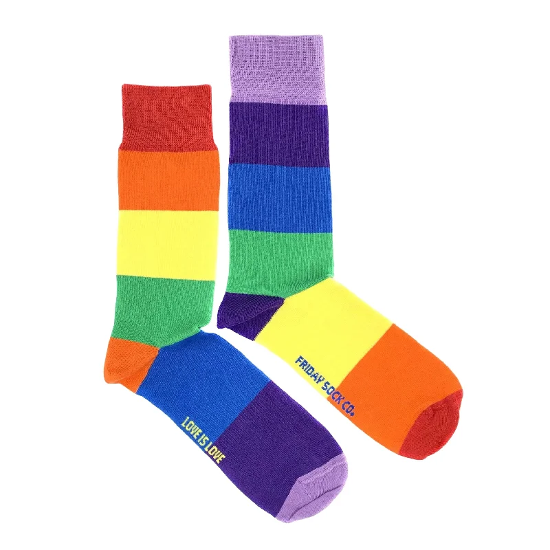 Small wool crew socks for babies-Men's Love is Love Socks