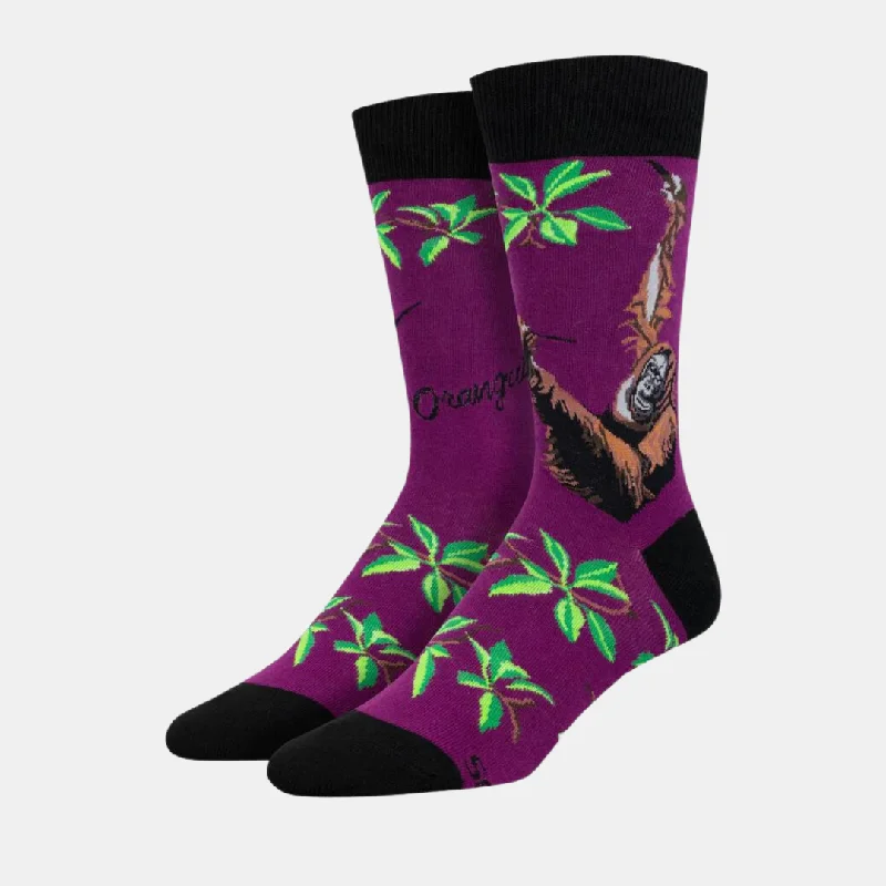 Long tube socks for sports-Men's Orangutan Socks - Purple