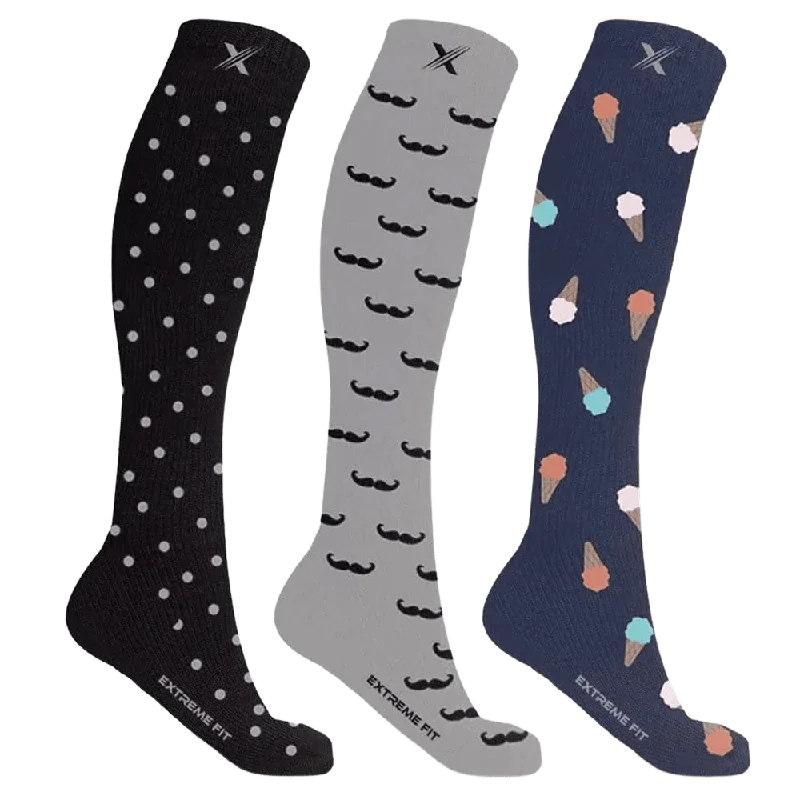 Grip ankle socks for safety-Men's Patterns - the Entertainer (3-Pairs)