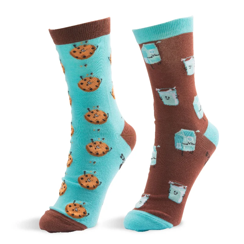 Non-slip socks for yoga-Milk And Cookies Adult Mismatched Socks