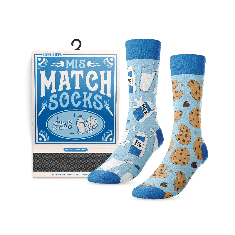 Thin bamboo crew socks for warm weather-Milk & Cookies Matchbook Complete