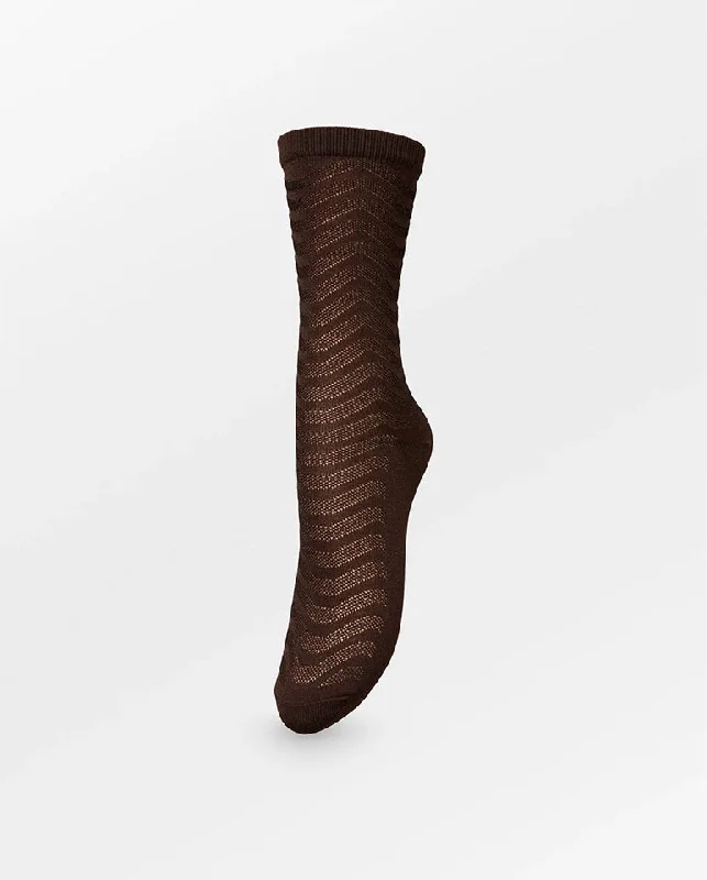 Thick winter ankle socks for insulation-Mina Glitter sock Hot Fudge Brown