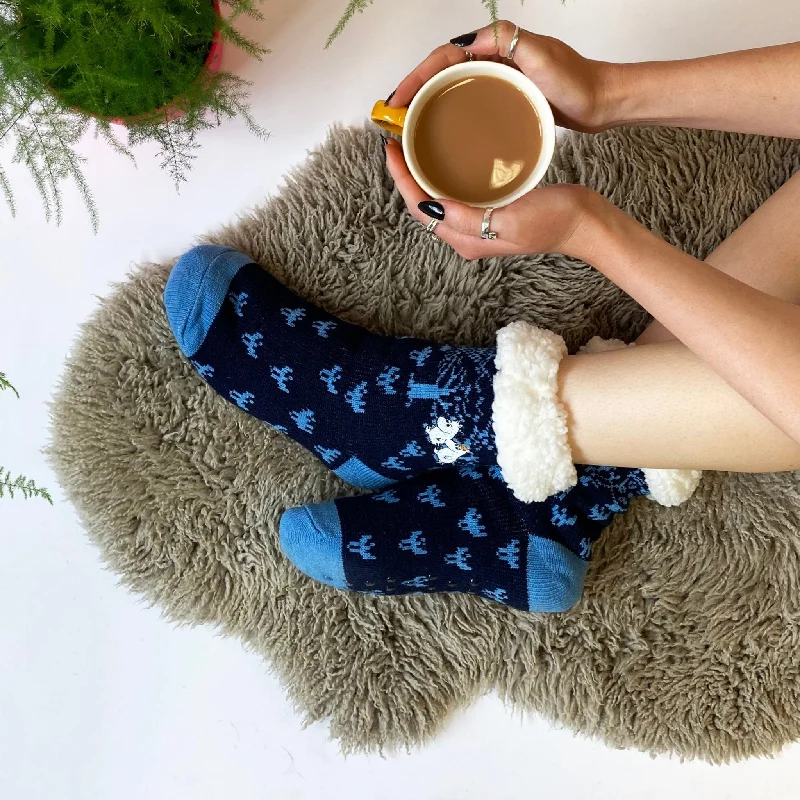 Rustic wool ankle socks for earthy-Moomin 'Forest' Slipper Socks