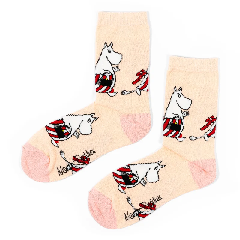 Non-slip ankle socks for home-Moominmamma Running Errands Women´s Socks - Light Pink