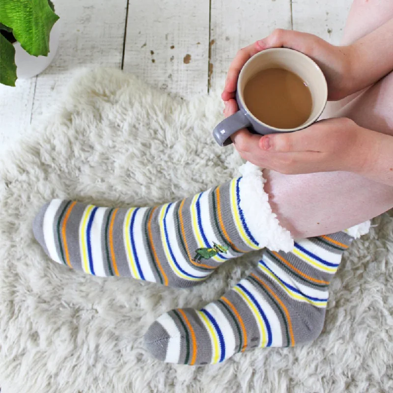 Vintage wool crew socks for classic-Moomin Slipper Socks With Snufkin Design