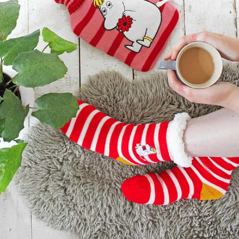 Grip ankle socks for pilates-Moomin Slipper Socks With Stripy Snorkmaiden Design