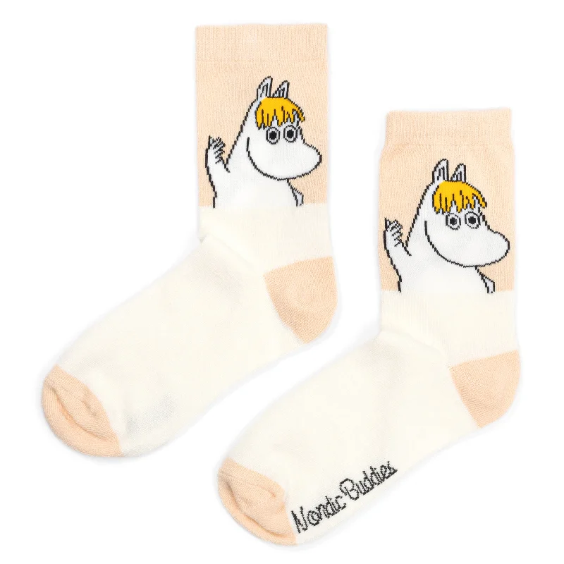 Anti-slip ankle socks for yoga-Snorkmaiden Idea Women's Socks - Beige/White