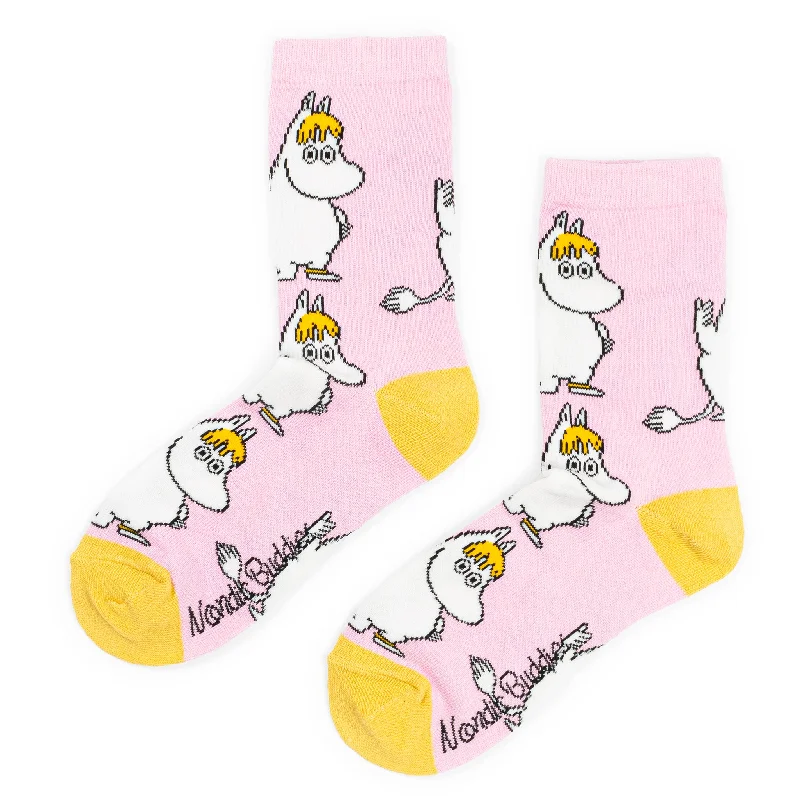 Fuzzy crew socks for cozy nights-Snorkmaiden Idea Women's Socks - Pink