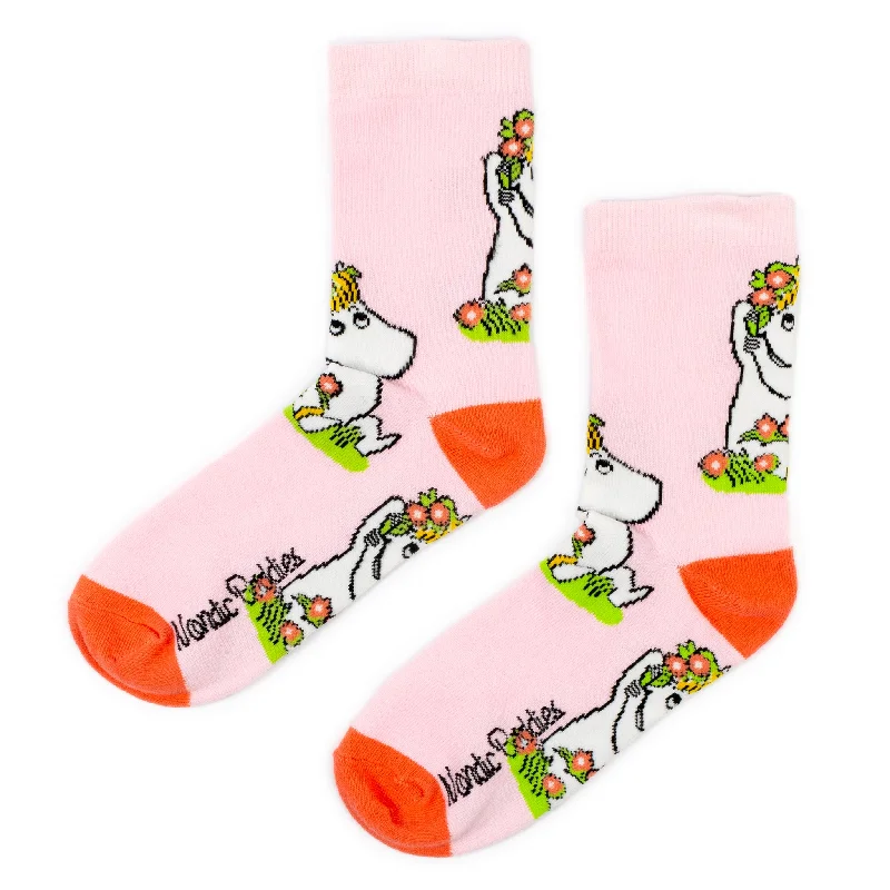 Grip crew socks for safety-Snorkmaiden Summer Women´s Socks - Light Pink