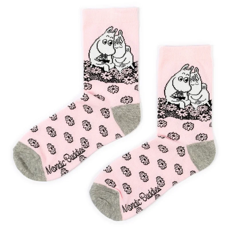 Custom printed ankle socks for events-Moomin Love Women´s Socks - Pink