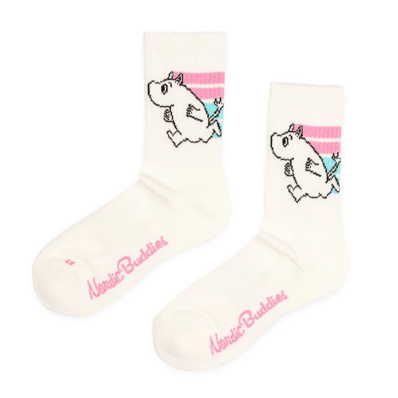 Vintage wool socks for nostalgia-Active Crew Women´s Socks - White/Pink