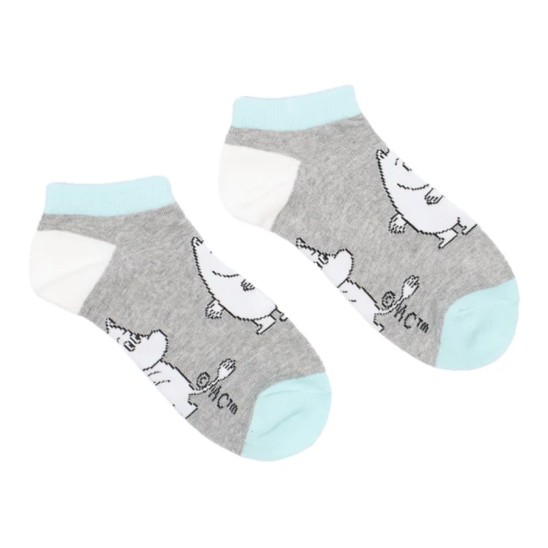 Plush crew socks for cozy feel-Moomintroll Women´s Ankle Socks - Grey