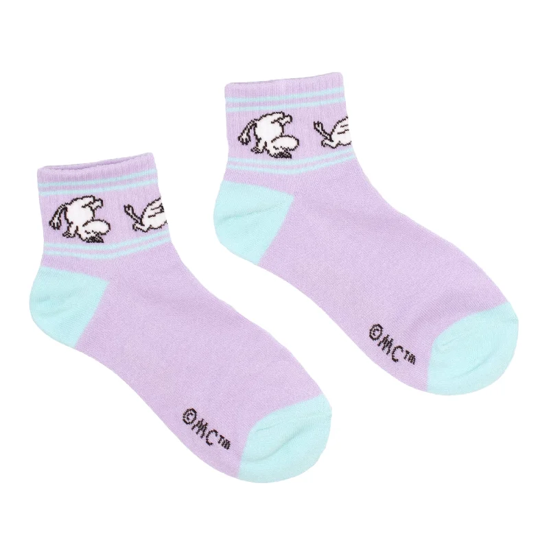 Non-slip socks for yoga-Moomintroll Women´s Retro Ankle Socks - Lilac