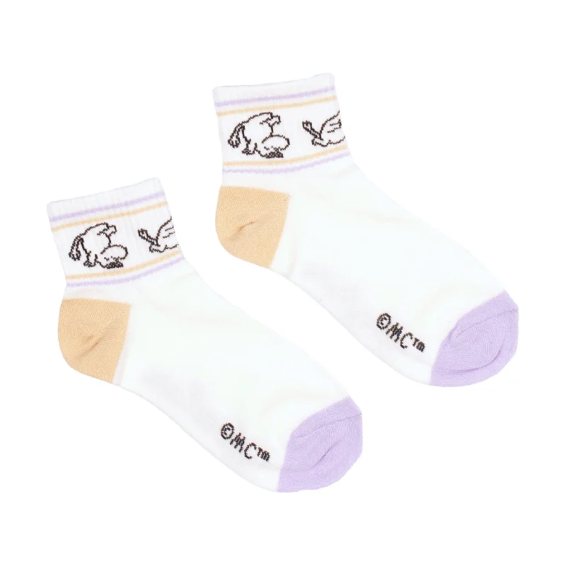 Long tube socks for sports-Moomintroll Women's Retro Ankle Socks - White