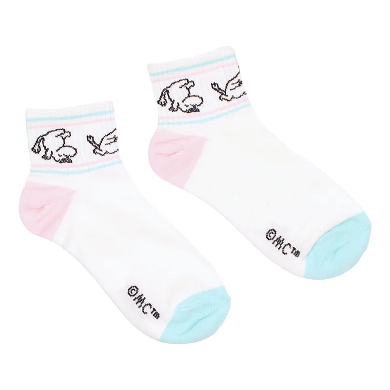 Thick winter socks for insulation-Moomintroll Women's Retro Ankle Socks - White