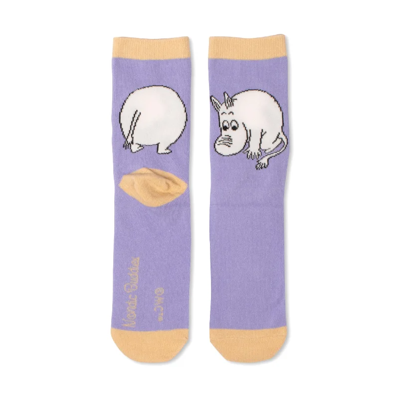 Thick hiking crew socks for durability-Moomintrolls Butt Women's Socks - Lilac