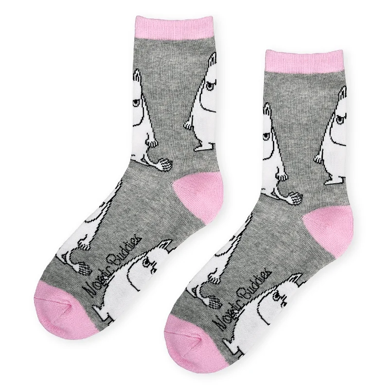 Breathable wool socks for hiking-Moomintroll's Temper Women's Socks - Grey