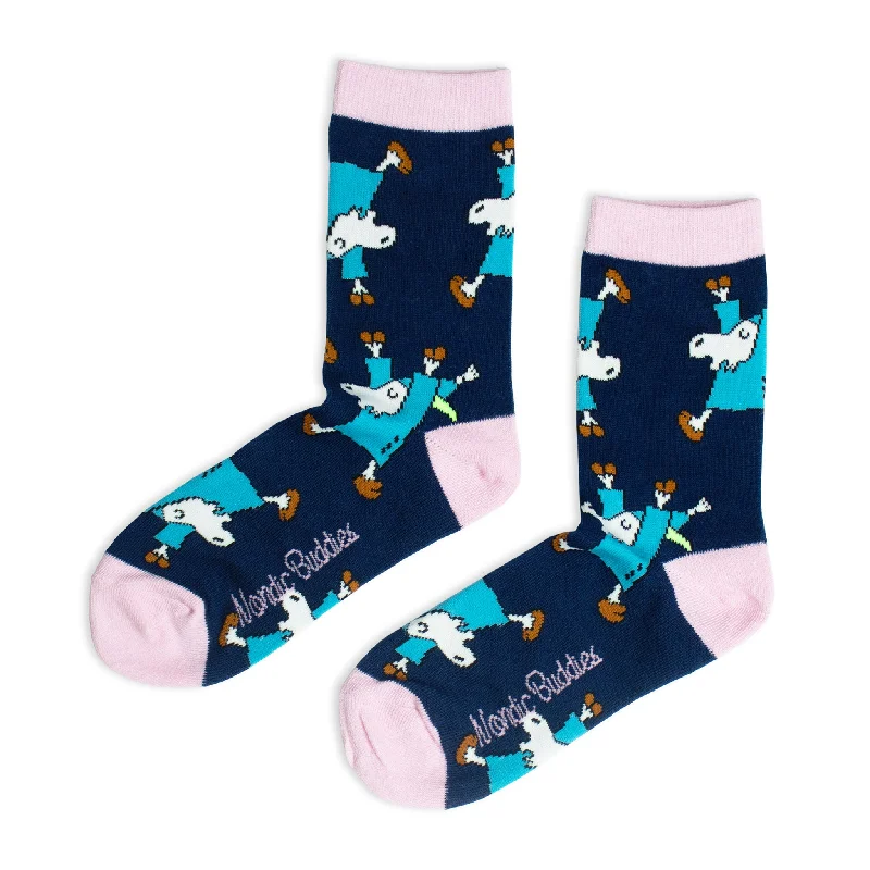 Organic cotton ankle socks for green-Mr. Clutterbuck Women's Socks - Navy