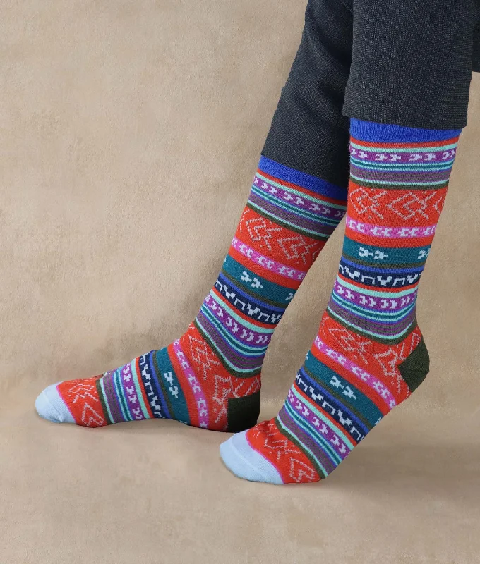 Contemporary ankle socks for trend-Multi Jacquard Ladies Socks