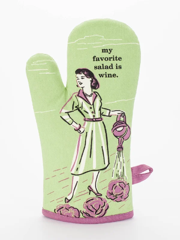 Custom logo ankle socks for events-My Favorite Salad Is Wine Oven Mitt