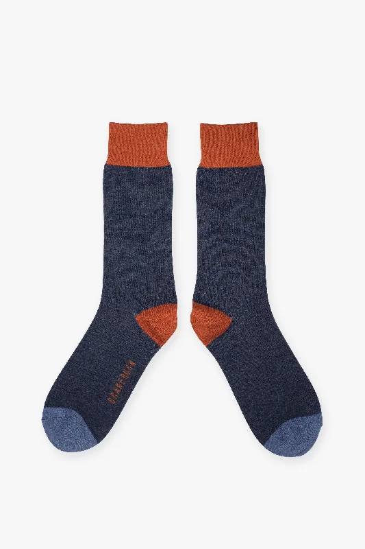 Custom printed ankle socks for events-Navy Socks