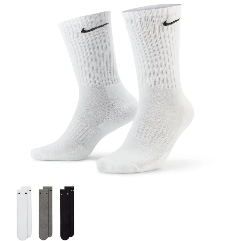 Thick hiking crew socks for durability-Nike Everyday Cushioned Training Crew Socks (3 Pairs)