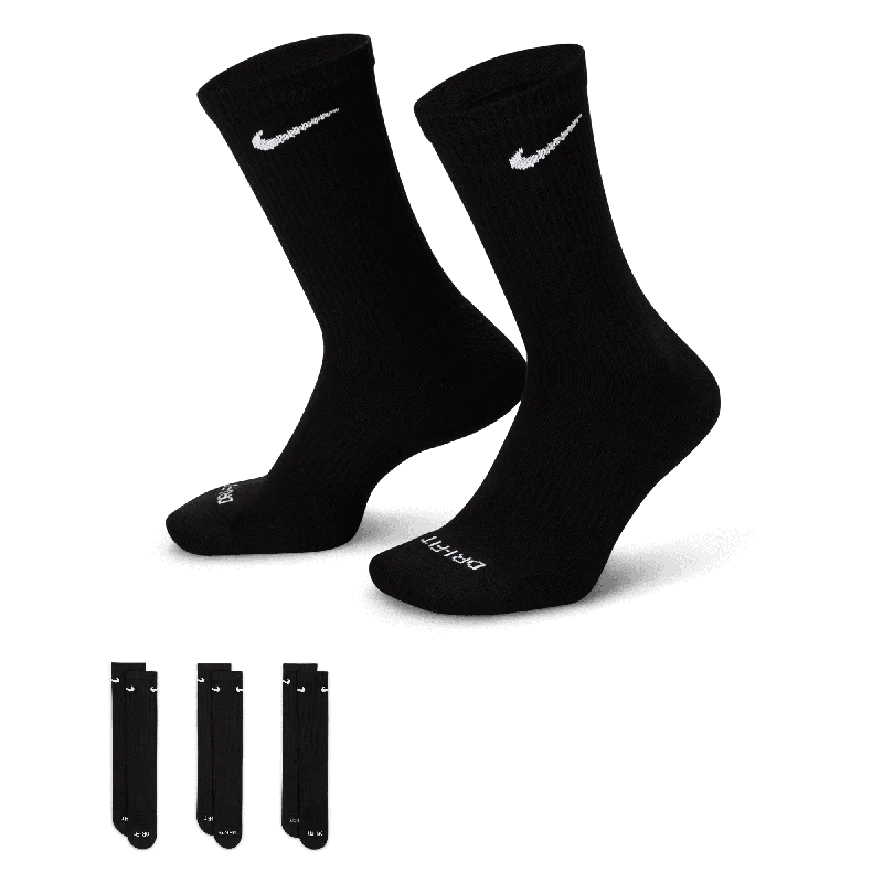 Plush ankle socks for lounging-Nike Everyday Plus Cushioned Training Crew Socks (3 Pairs)