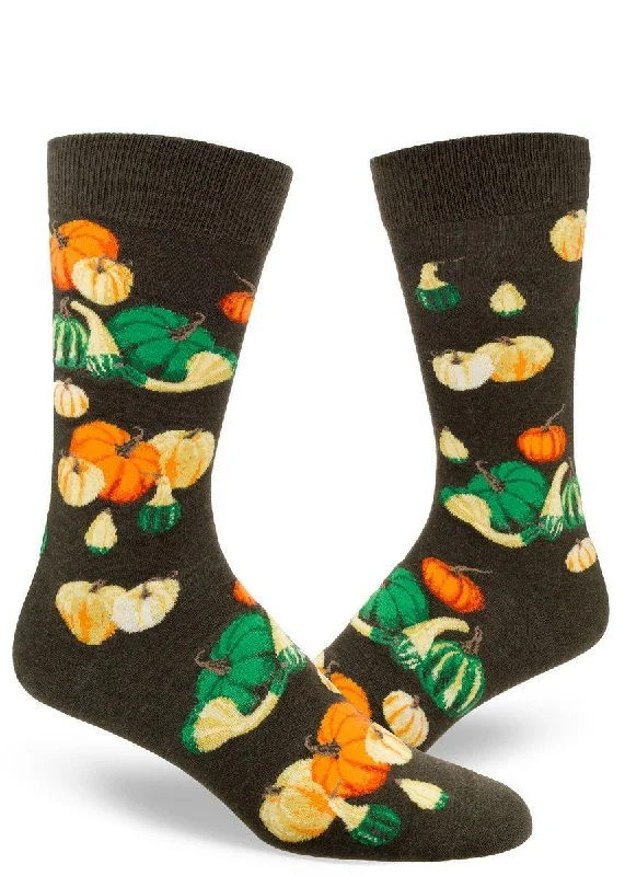 Soft fuzzy crew socks for comfort-Oh My Gourd | Men's Crew