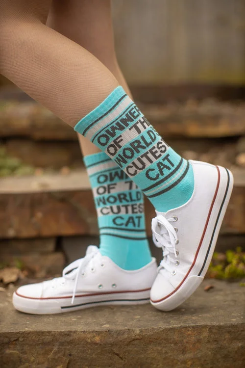 Thick outdoor crew socks for trails-Owner of the World's Cutest Cat Crew