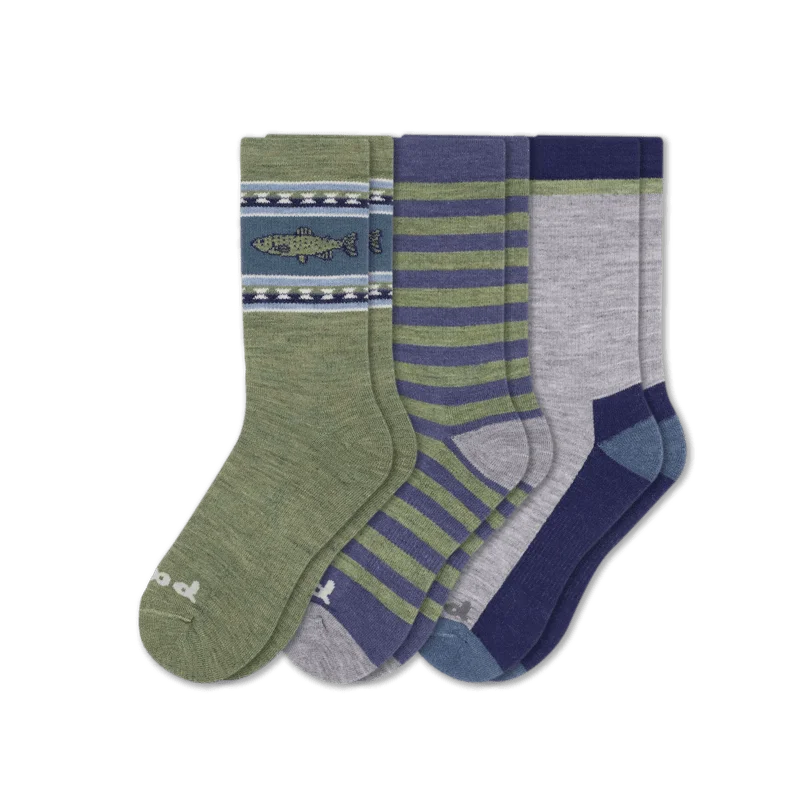 Small striped crew socks for toddlers-Pacas Mens Alpaca Crew 3-Pack Socks