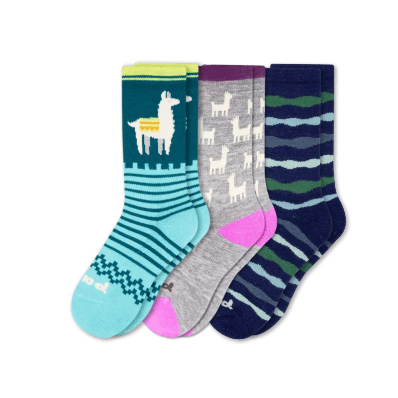 Bright ankle socks for vibrancy-Pacas Womens Alpaca Crew 3-Pack Socks