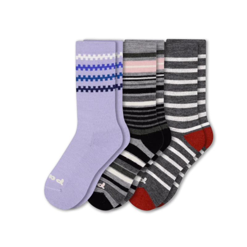 Purple/Gray and Pink Stripe/Gray Stripe