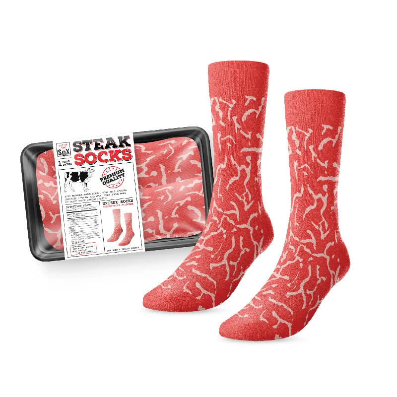 Eco-friendly socks for sustainable living-Packaged Grocery Store Meat Socks